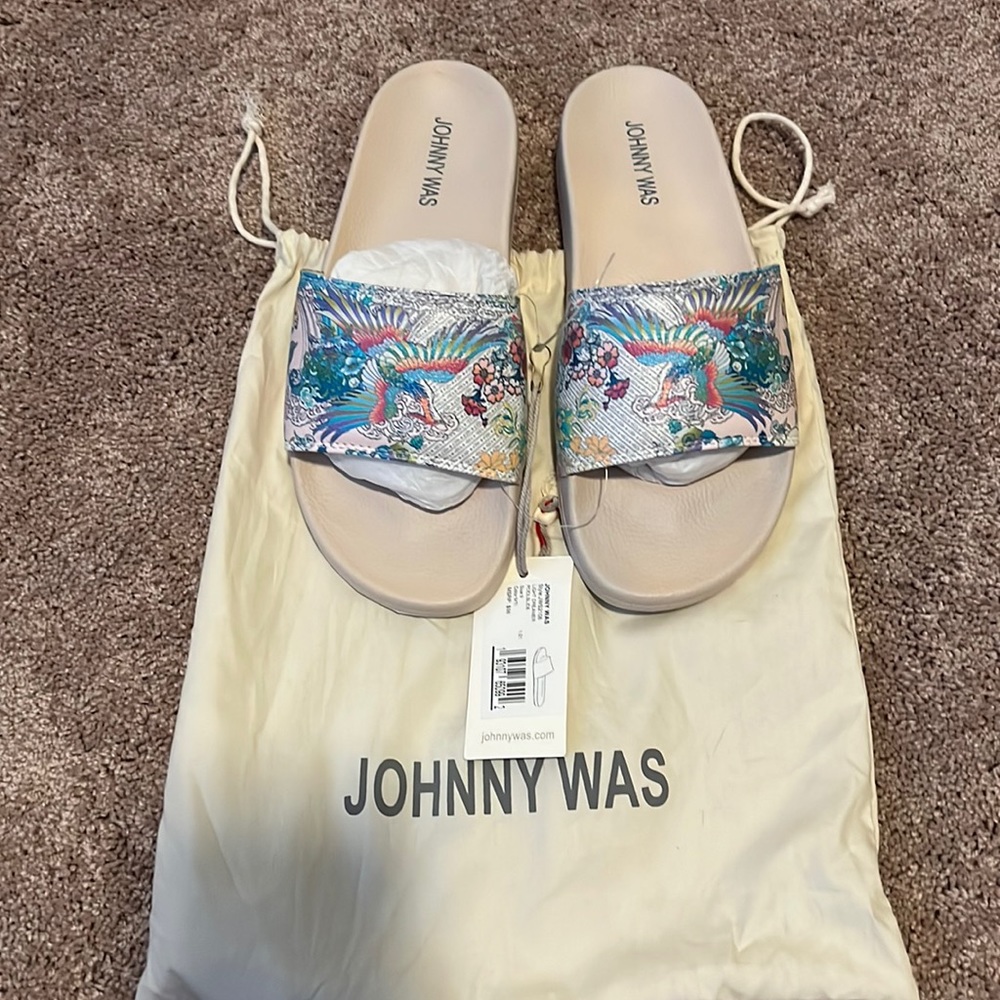 Johnny Was Holly Poolslide Slide Sandals Light Dreamer